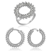 Silver Trapezoid Stone Women's Set